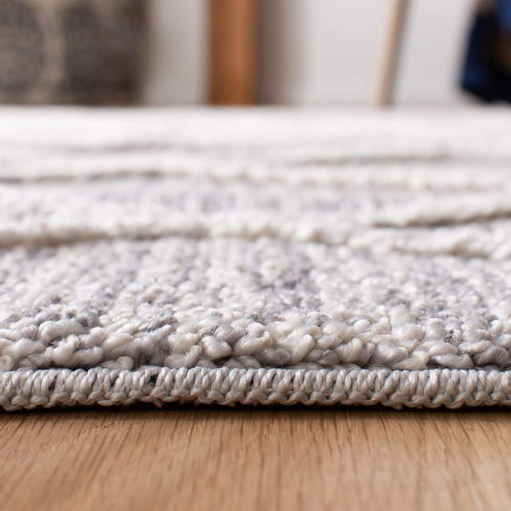 Beige Synthetic Square Moroccan Boho Area Rug 5'3" x 5'3"