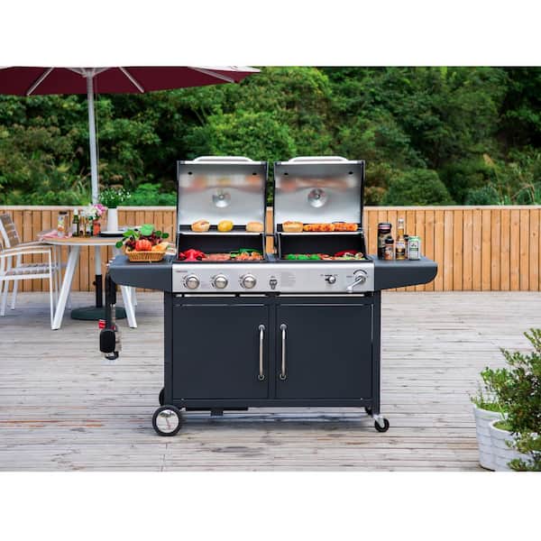 Royal Gourmet ZH3002N 3-Burner Propane Gas and Charcoal Combo Grill in Black - 2