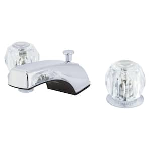 Americana 8 in. Widespread 2-Handle Bathroom Faucets with Plastic Pop-Up in Polished Chrome