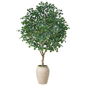 8 ft. Artificial Ficus Tree with Planter, Large Faux Ficus Silk Tree for Indoor Home Decor and Housewarming Gift