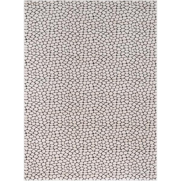 Well Woven Baldwin Asher Modern Pebbled Ivory 4 ft. x 6 ft. Area Rug