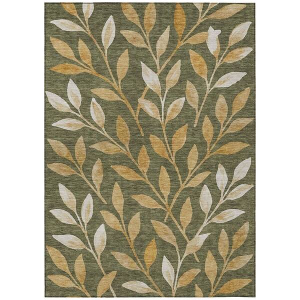 Chantille Machine Washable Indoor/Outdoor Abstract ACN3033 Olive 10 ft. x 14 ft. Area Rug
