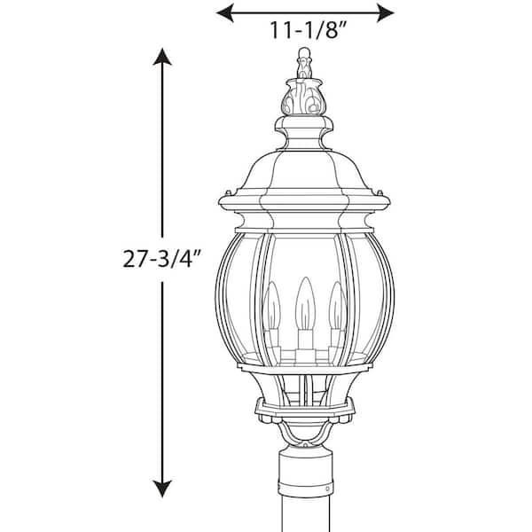 Progress Lighting Onion Lantern Collection 4-Light Textured Black Clear  Beveled Glass Traditional Outdoor Post Lantern Light P5401-31 - The Home  Depot