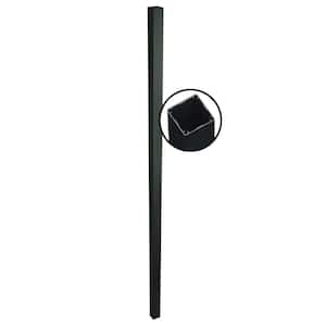 Quick Screen 0.20 ft. x 0.20 ft. x 7.83 ft. Black Aluminum 1-Way Post for Fence Panels