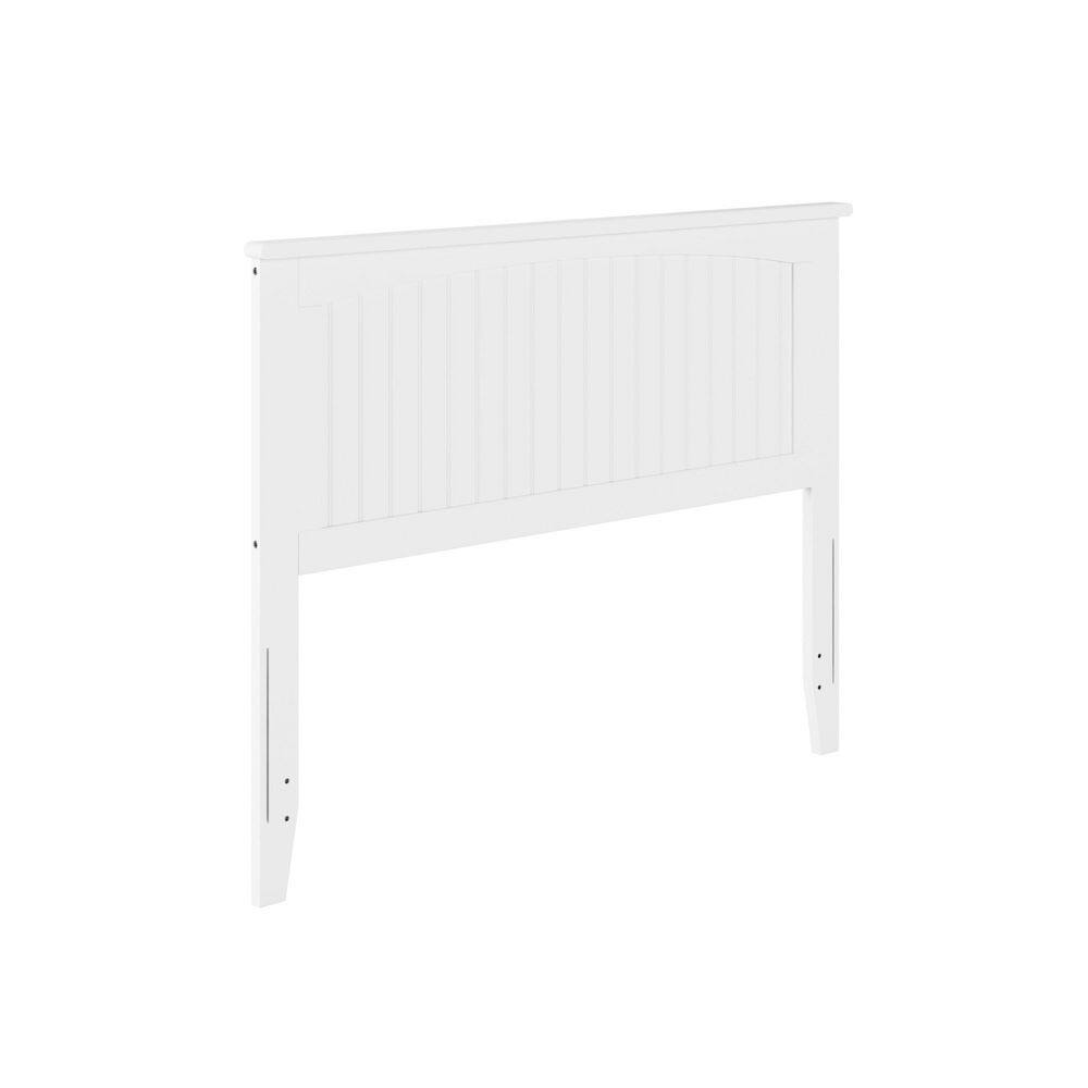Nantucket White Full Solid Wood Headboard with USB Charger