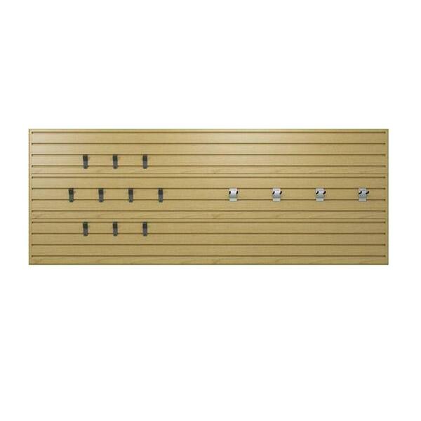 Flow Wall 36 in. H x 96 in. W Maple Garage Wall Panel Set with Storage Hooks