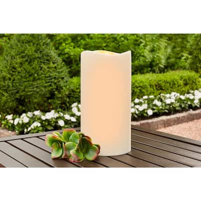 4.5 in. x 9 in. Remote Ready Battery Operated Outdoor Patio Resin LED Candle
