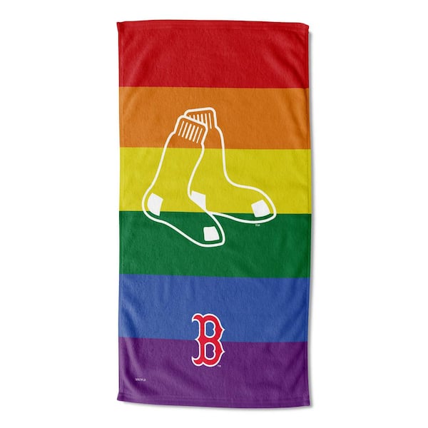 THE NORTHWEST GROUP MLB Multi-Color Red Sox Pride Series Printed Cotton/Polyester Blend Beach Towel