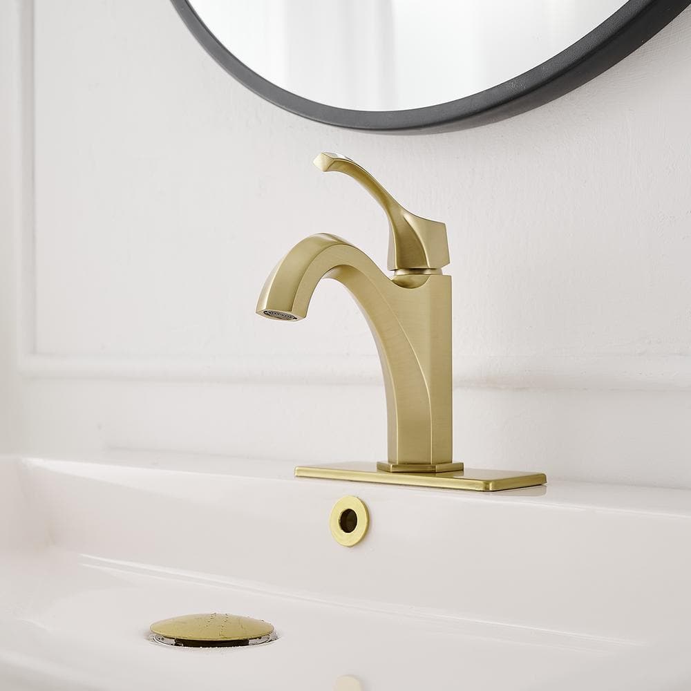 Brushed Gold Single-Handle Modern Bathroom Faucet