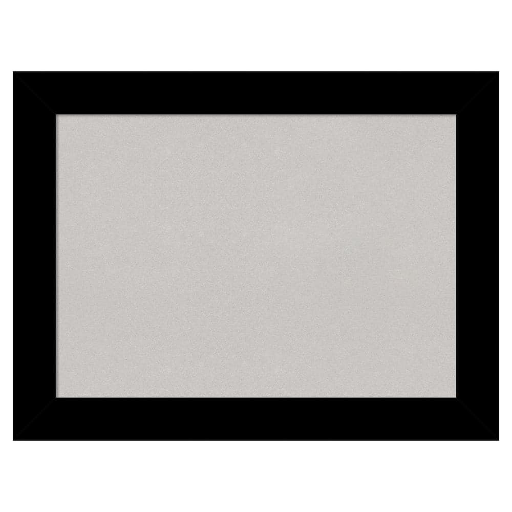 Amanti Art Basic Black Wood Framed Grey Corkboard 33 in. x 25 in