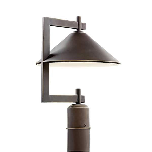 Ripley 1-Light Olde Bronze Aluminum Hardwired Waterproof Outdoor Post Light with No Bulbs Included (1-Pack)
