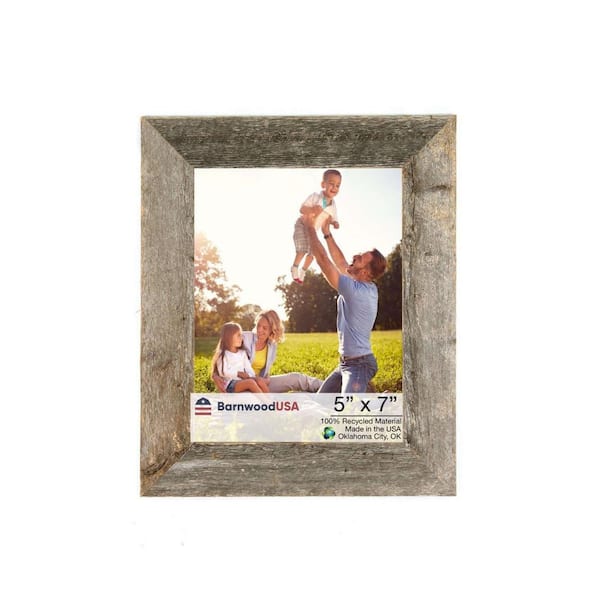 BarnwoodUSA 8x10 Signature Picture Frame Matted for 5x7 Photo, Weather Wood