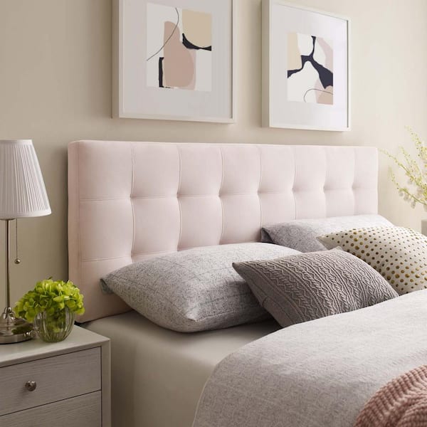 MODWAY Emily Pink King Biscuit Tufted Performance Velvet Headboard