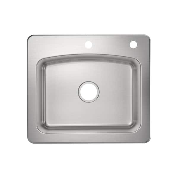 PELHAM & WHITE Belmar 25 in. Drop-In/Undermount Single Bowl 18-Gauge Stainless Steel Kitchen Sink