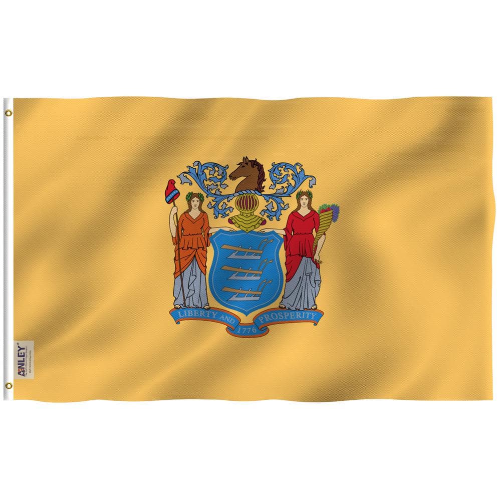 Fly Breeze 3 ft. x 5 ft. Polyester New Jersey State Flag 2-Sided Flags Bann