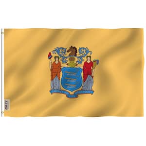 Fly Breeze 3 ft. x 5 ft. Polyester New Jersey State Flag 2-Sided Flags Banners with Brass Grommets and Canvas Header