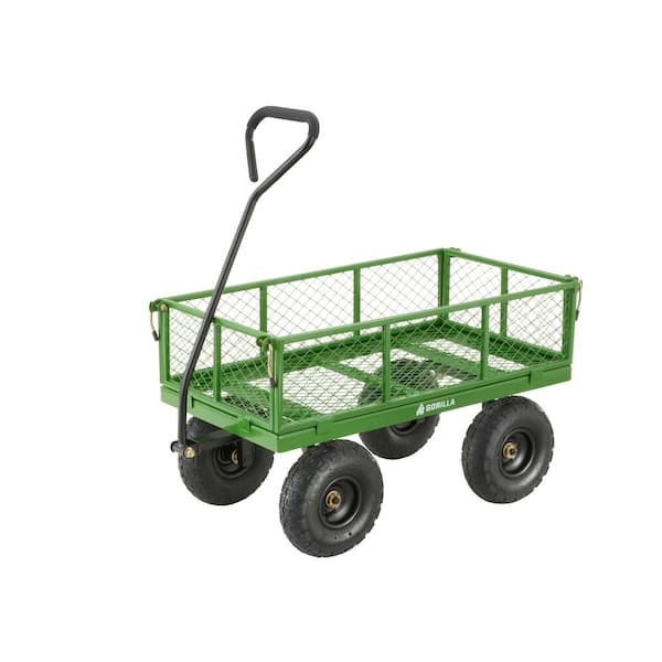GORILLA CARTS 3 cu. ft. Steel Utility Garden Cart, 10 in