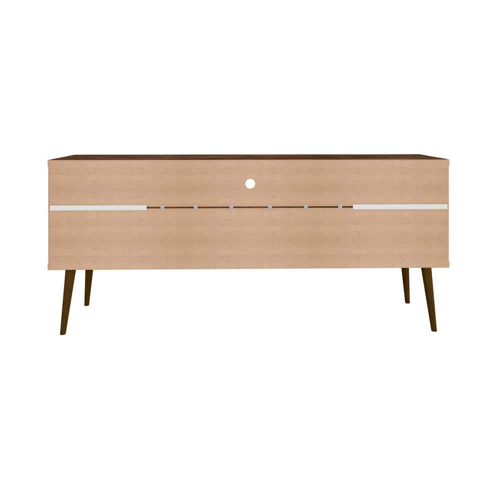 Rustic Brown Solid Wood TV Stand with Cabinets
