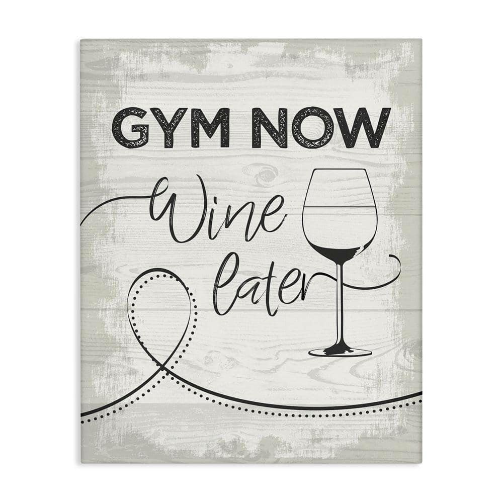 Gym Now Wine Later by Jennifer Ellory Unframed Food Graphic Art Print 40 in. x 30 in.