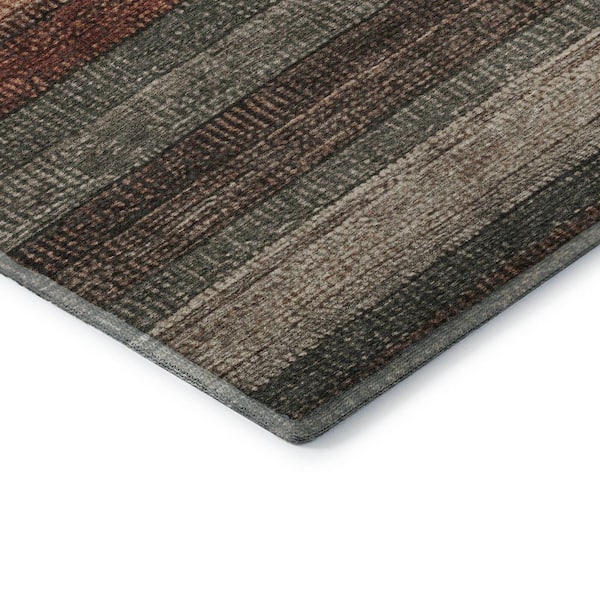 Mayfield Premium Machine Washable Abstract AMF1865 Paprika 3 ft. x 5 ft. Area Rug
