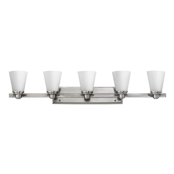 HINKLEY Avon 40.25 in. 5-Light Brushed Nickel Vanity Light 5555BN - The ...