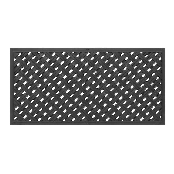 DISTINCT 24 in. x 48 in. Wesley Black Recycled Rubber Decorative Privacy Screen Panel