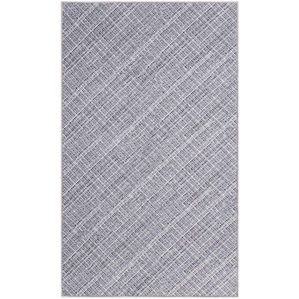 Nourison Washables Grey 3 ft. x 5 ft. Abstract Contemporary Area Rug