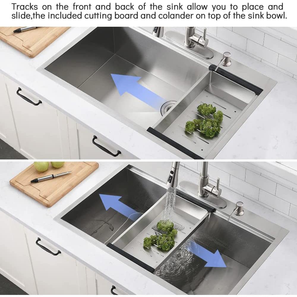 30 Inch Brushed Nickel Stainless Steel Single Bowl Kitchen Sink