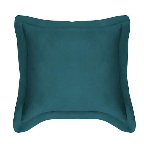 LEVTEX HOME Washed Linen Teal Blue Flange 26 in. x 26 in. Euro Sham