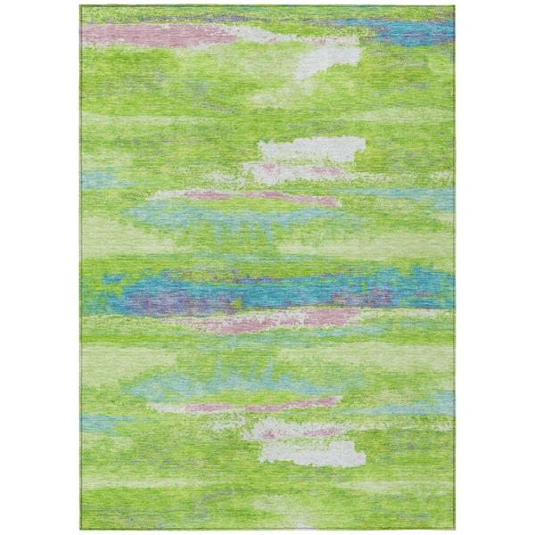 Chantille Machine Washable Indoor/Outdoor Abstract ACN942 Lime 8 ft. x 10 ft. Area Rug