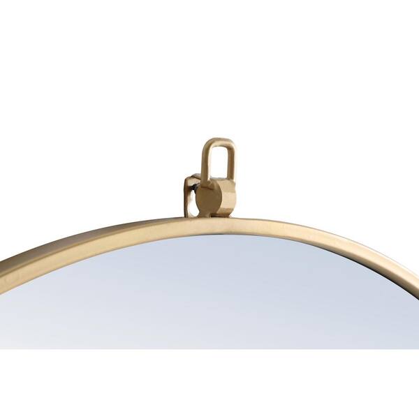Medium Round Brass Modern Mirror 36 In, Round Brass Mirror 36 Inch