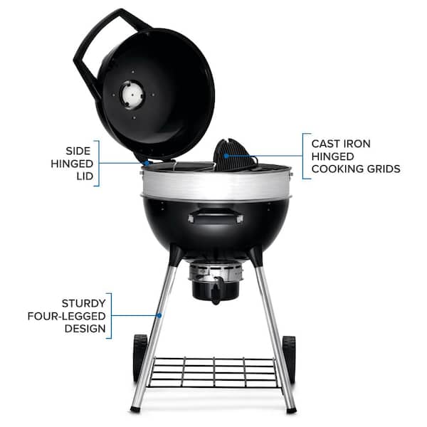NAPOLEON 22 PRO22 Kettle Charcoal Grill in Black PRO22K-LEG-3