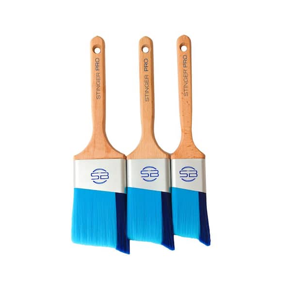 Unbranded 2 in. Pro Stiff Angled Sash, 2-1/2 in. Pro Stiff Angled Sash, 3 in. Pro Stiff Angled Sash Trim Brush Set (3-Pack)