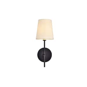 Timeless Home Mercy 5.5 in. W x 15 in. H 1-Light Black Wall Sconce