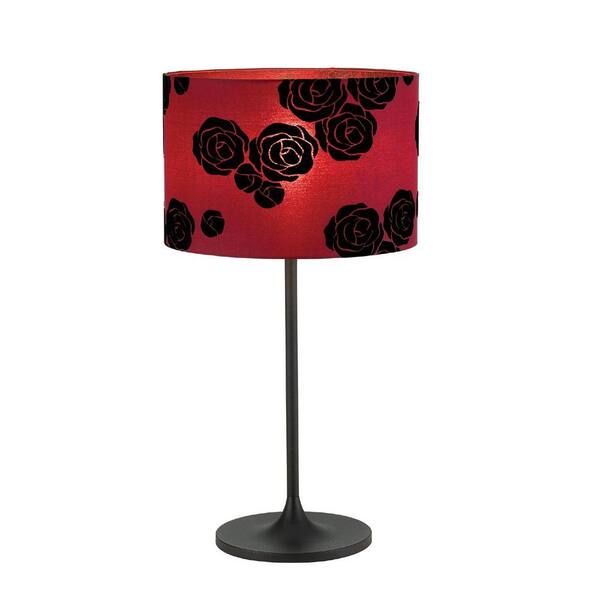 Adesso Roses Red 22 in. Table Lamp