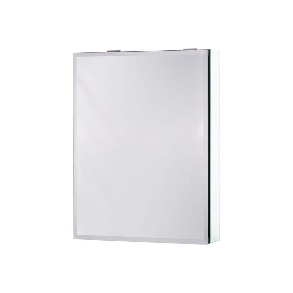 20 in. W x 26 in. H Black Surface Mount Medicine Cabinet with Mirror