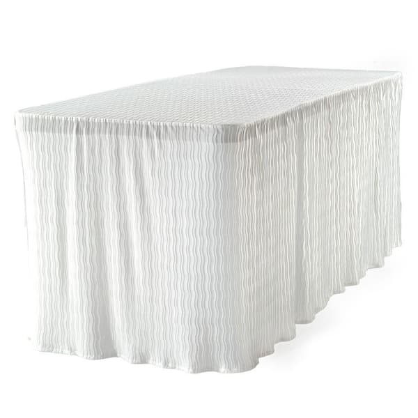 The Folding Table Cloth 6 Ft White, How Big Of A Tablecloth Do I Need For 6 Foot Table