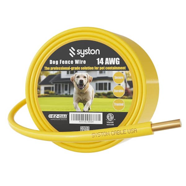 250 ft. 14/1 Yellow Direct Burial Solid Bare Copper Dog Fence Wire-Low Voltage, UV Resistant, Pet Containment Area