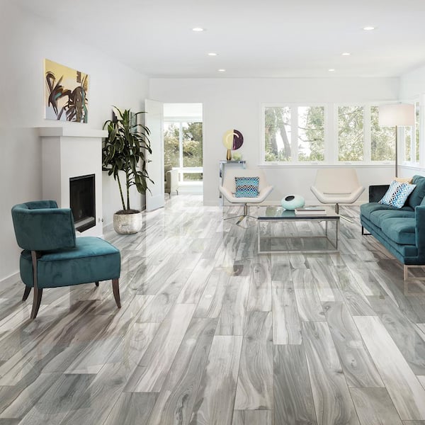 Rio Coyote Gray 7.75 in. x 47.13 in. Matte Porcelain Floor and Wall Tile (10.32 sq. ft./Case)