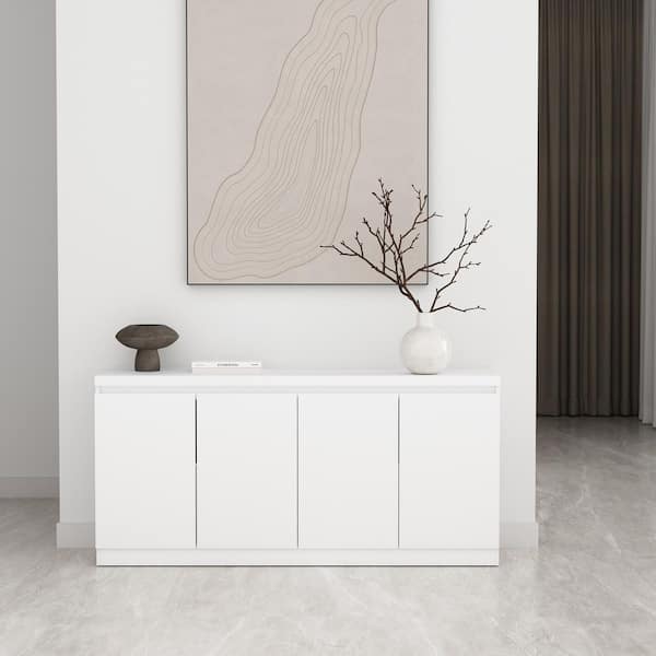 Manhattan Comfort Griffin Modern White Composite Wood 62.4 in