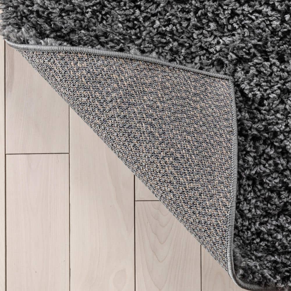 Dark Grey 5' x 7' Rectangular Synthetic Shag Area Rug