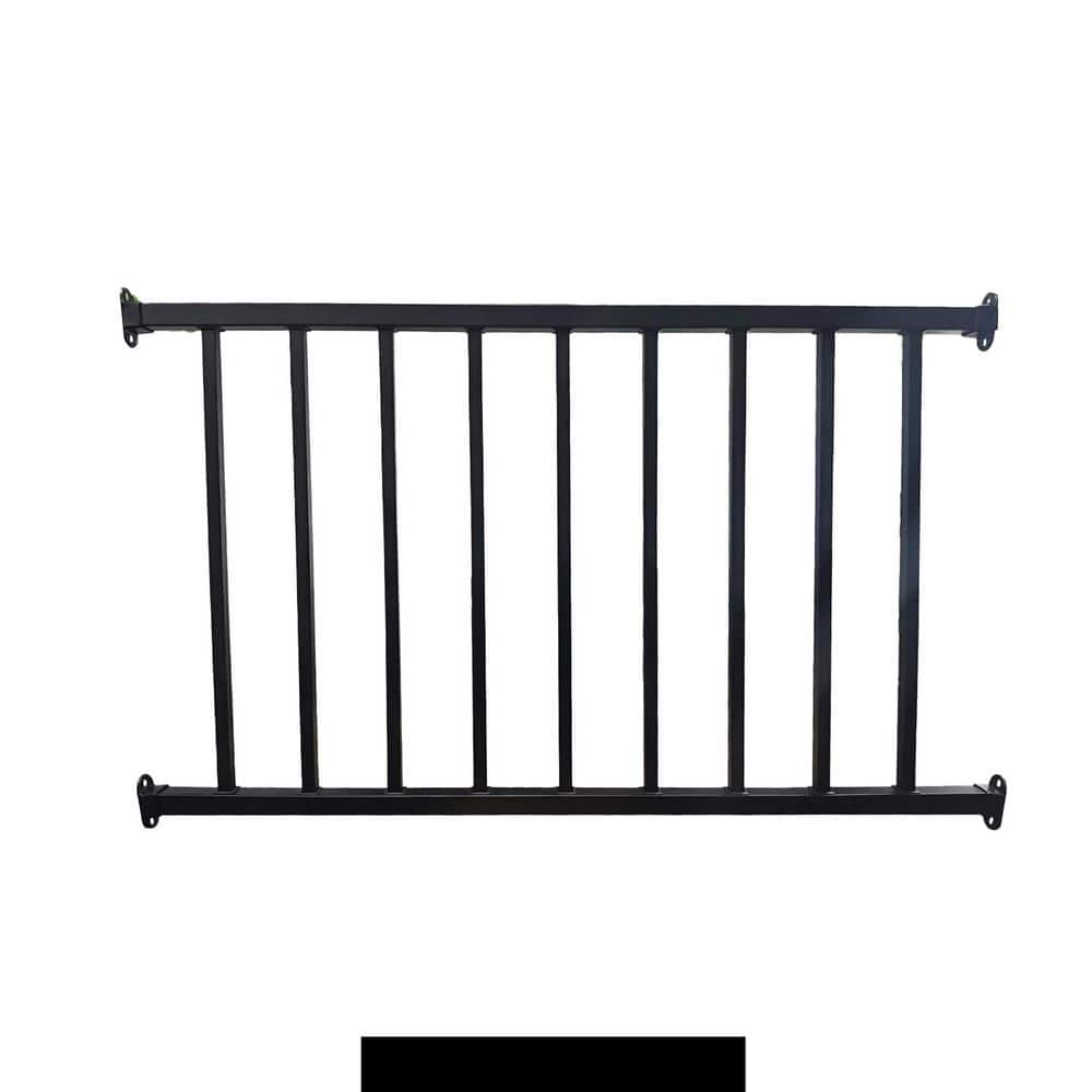 Metal Guard Rail Kit with Balusters Black Decking Porch Indoor Outdoor Hand Railing 9 Railings price history on PriceWatchPro