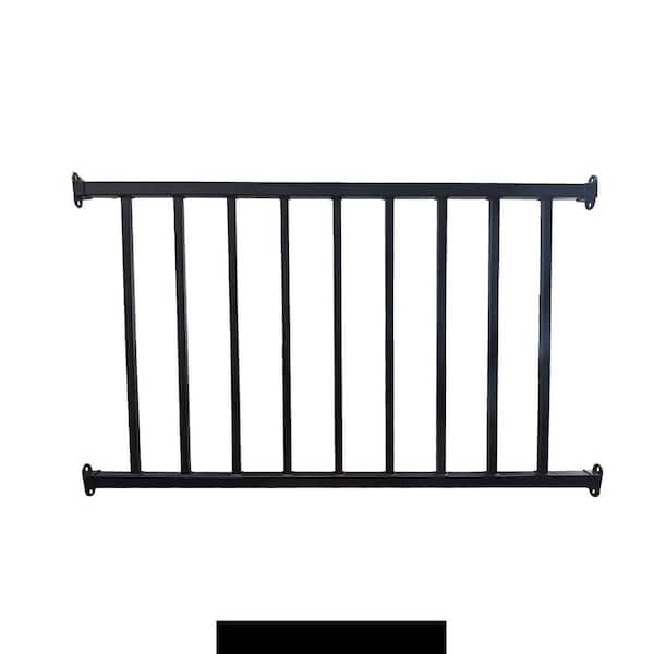 Metal Guard Rail Kit with Balusters Black Decking Porch Indoor Outdoor Hand Railing 9 Railings