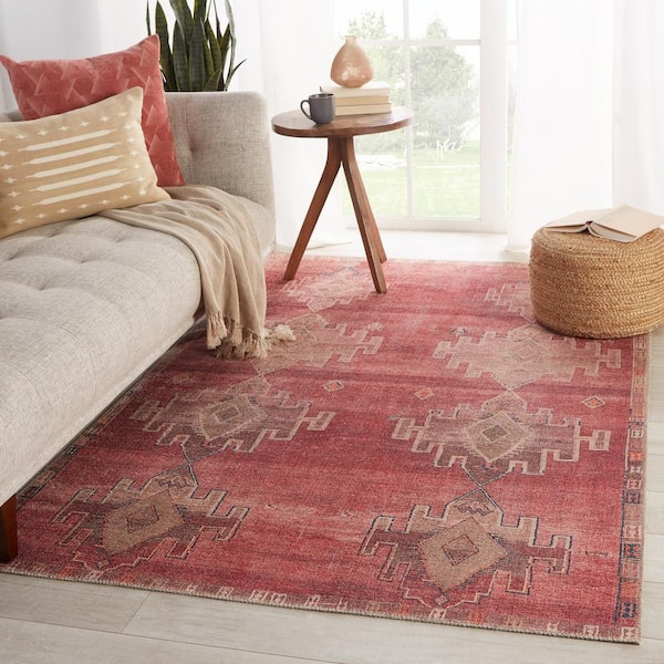 Evadne Pink/Blue 2 ft. 6 in. x 7 ft. 6 in. Medallion Runner Rug