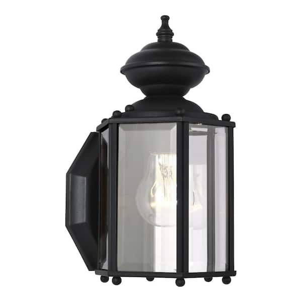 Generation Lighting Classico 1-Light Black Outdoor Wall Lantern Sconce