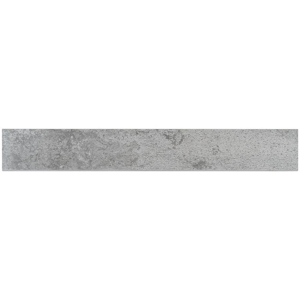 Lawrence Large Format Matte Gray Porcelain Bullnose Tile