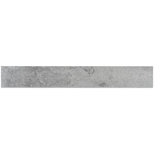 Hempstead Silver 3.34 in. x 23.62 Matte Porcelain Floor and Wall Bullnose Tile
