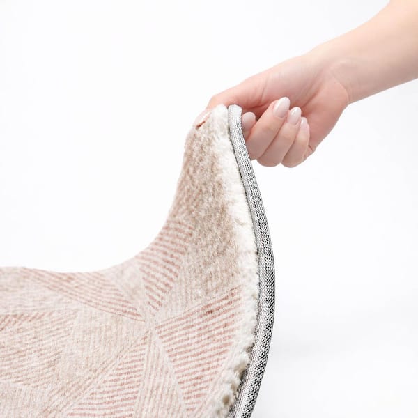 Dream Shag Premium Machine Washable Abstract ADS618 Blush 3 ft. x 5 ft. Area Rug