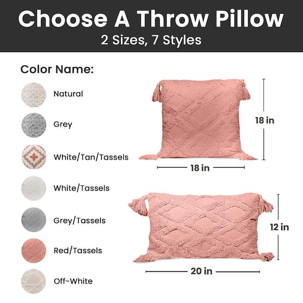 Textured Solid Almond Square Outdoor Throw Pillow (2-Pack)