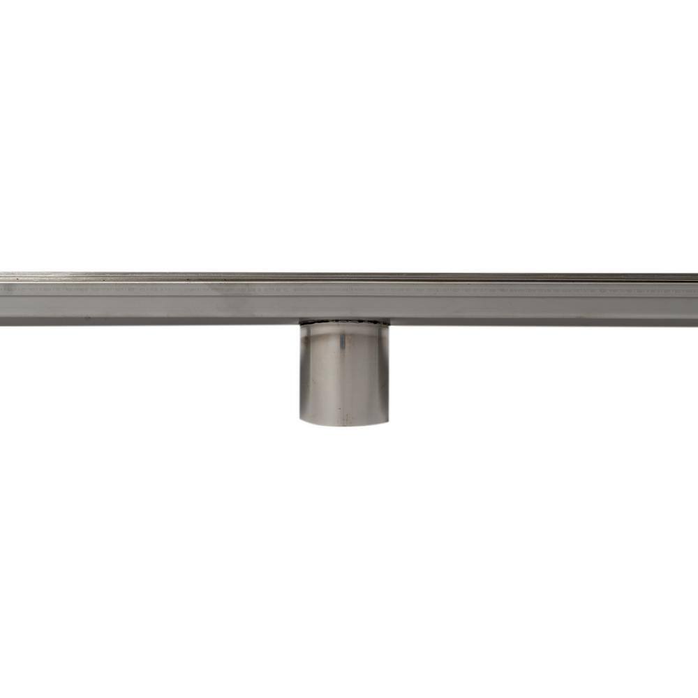 59" Brushed Stainless Steel Linear Shower Drain with Groove Lines